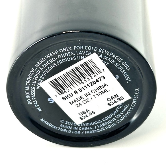 Starbucks 2020 Green Black Gradient 24oz Stainless Steel Metal New - Picture 3 of 8